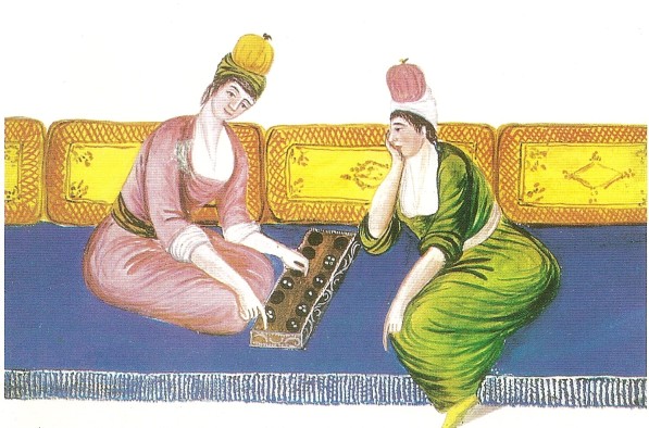 18. yüzyıl mangala oynayan iki kadın